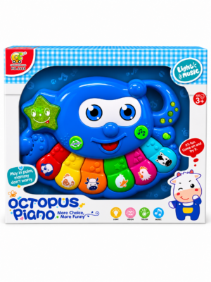 🐙🎹 Piano Infantil Pulpo con Luces y Música