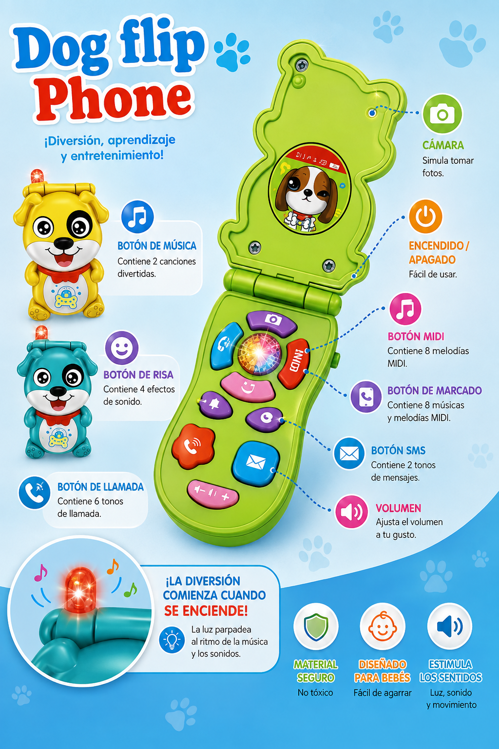 🐶📱 Teléfono Infantil Perrito - Imagen 3